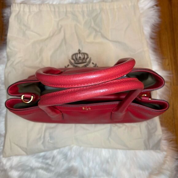 RALPH LAUREN RL Shoulder Bag RLL Red Gold Leather - Picture 5 of 16